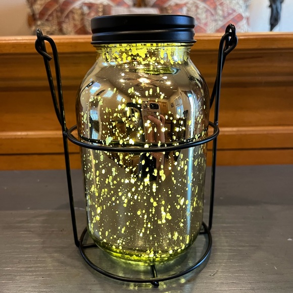 Gold Mercury Glass Fairy Light Mason Jar - Battery Operated - Picture 3 of 14